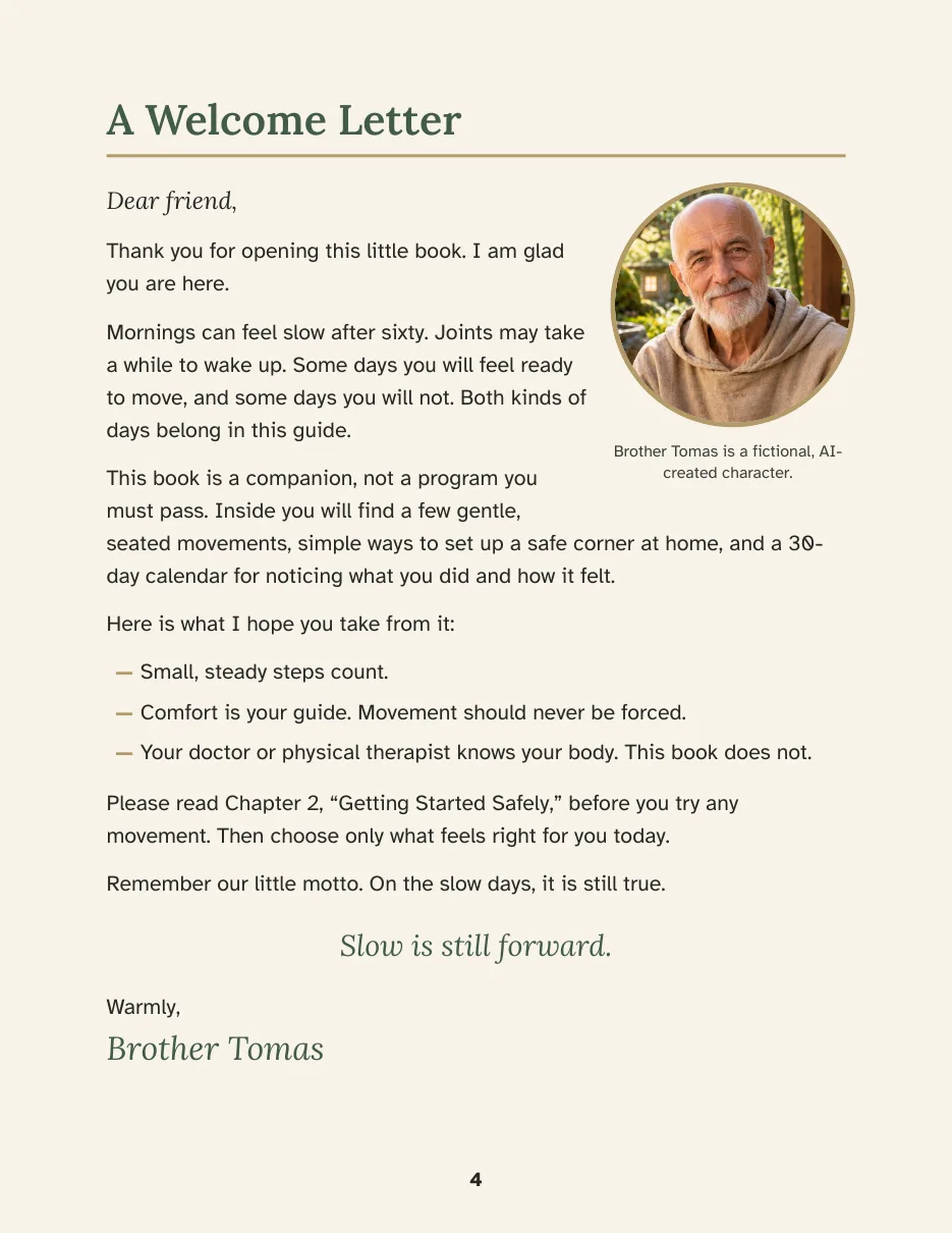 Page preview: A welcome letter from Brother Tomas